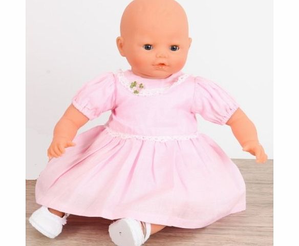 Pink Party Dress for medium dolls and bears 18-20ins[45-50 cm]DOLL NOT INCLUDED. To Fit Dolls such as Baby Annabell 46 cm , Corolle Les Classiques 46 cm